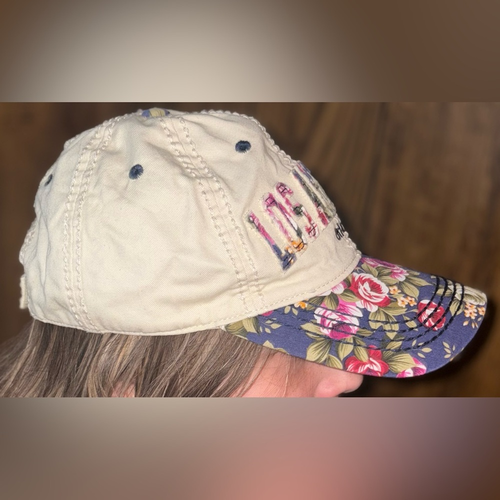 Robin Ruth LOS ANGELES ORIGINAL Floral Distressed Baseball Hat OSFA - Picture 5 of 7